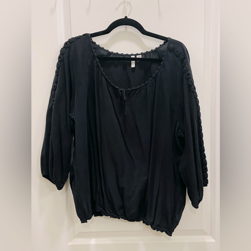 Women’s Old Navy Black Lightweight Long Sleeve Blouse Plus Size XXL